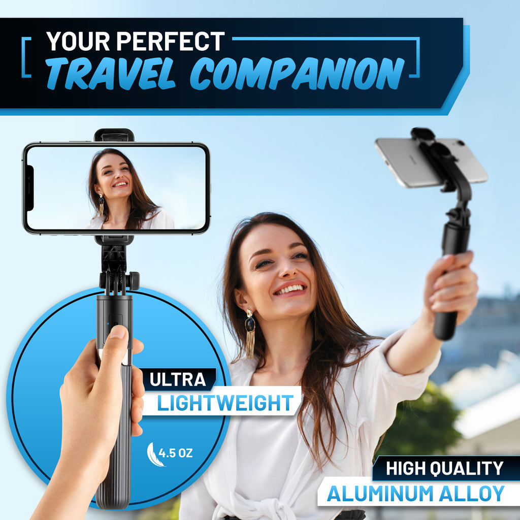Texlar Selfie Stick Tripod with Remote - for iPhone 14, 13, 12, XR, X, 8 &  More 858362007997
