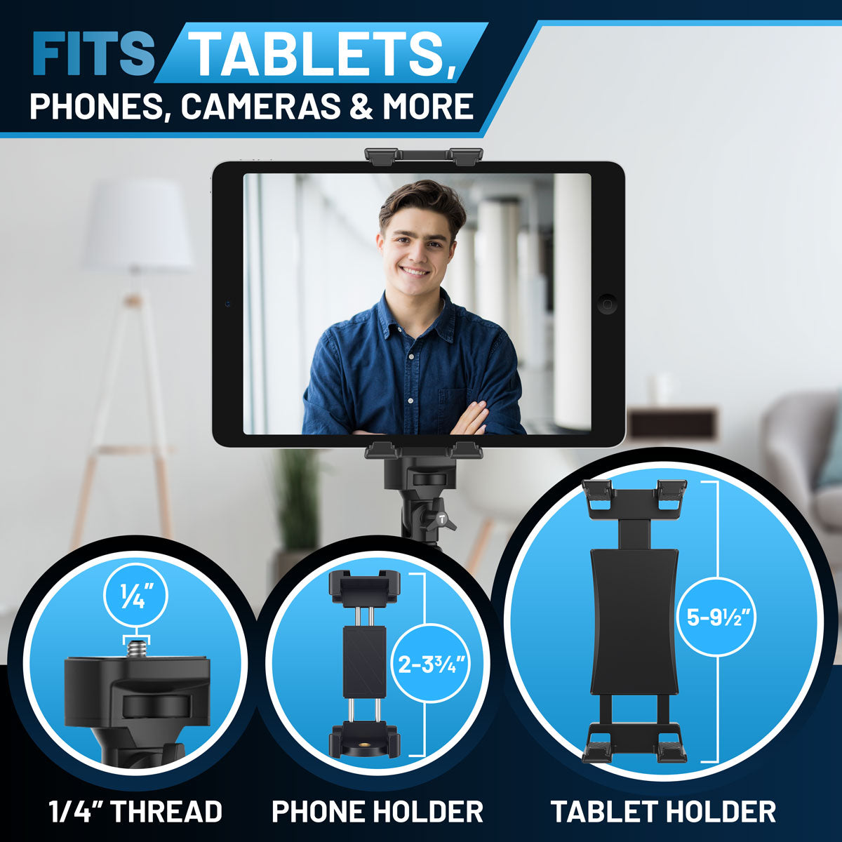 Texlar 60" Phone Tripod for iPhone and iPad