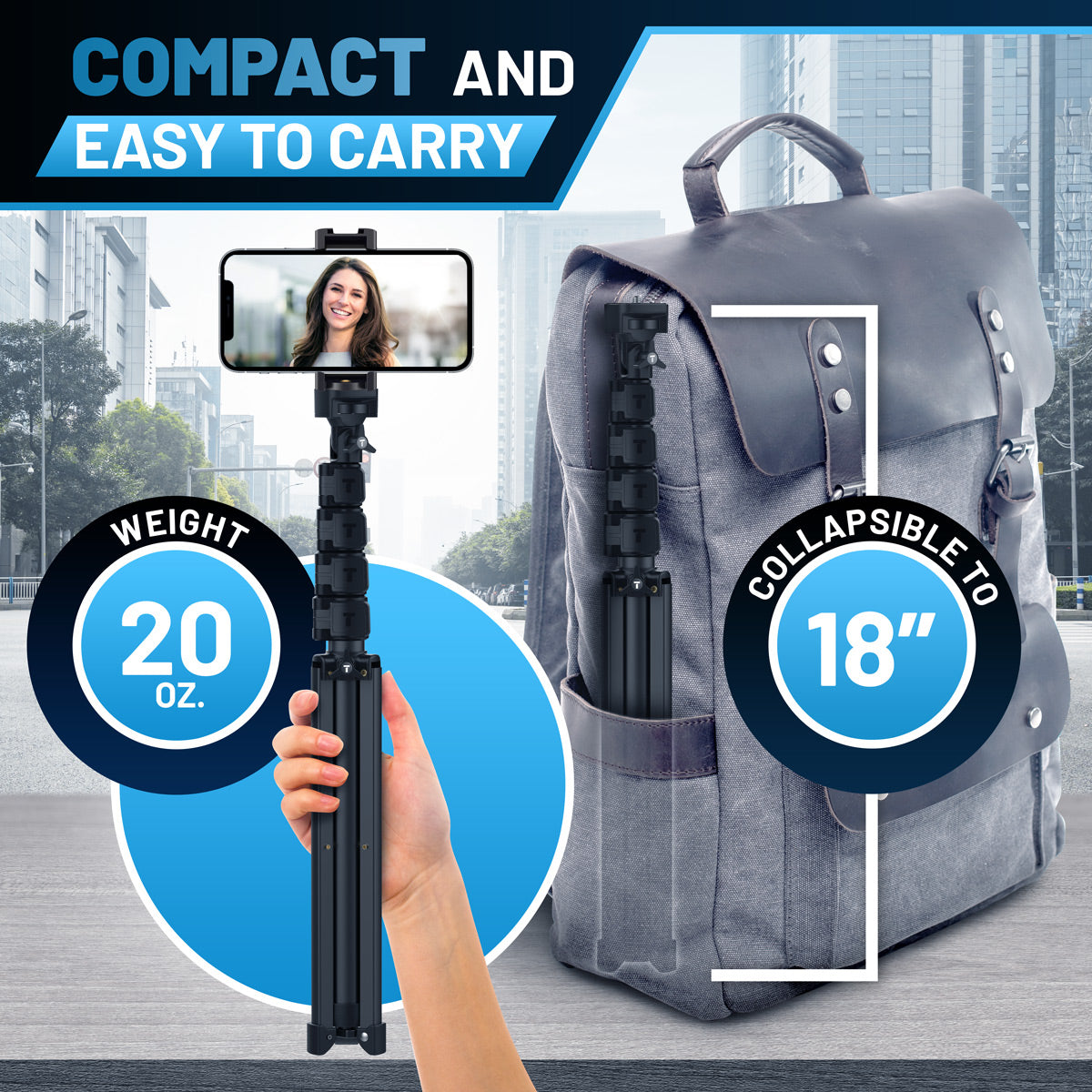 Texlar 60" Phone Tripod for iPhone and iPad